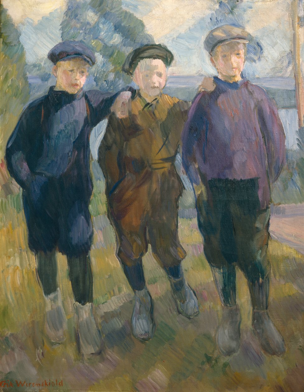 Lysaker Hooligans, c.1910 (painting) av Erik Theodor Werenskiold
