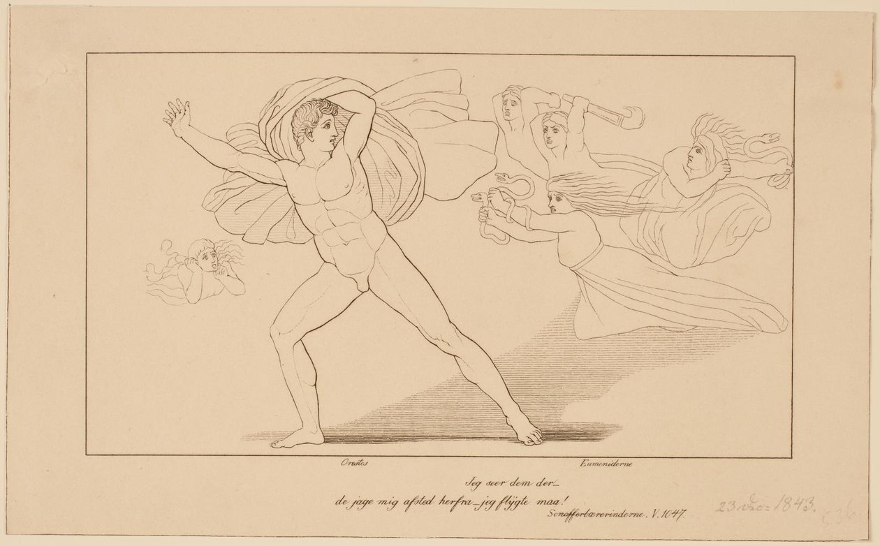 Illustrasjon til Aischylos av Erling Eckersberg
