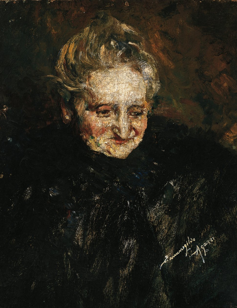 Portrett av mor av Ermenegildo Agazzi (1866-1945) av Ermenegildo Agazzi