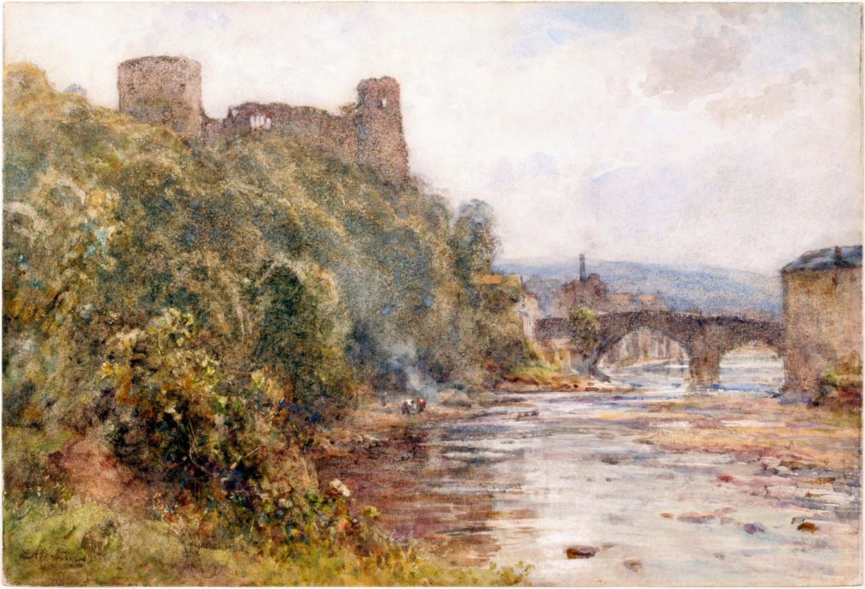 Barnard Castle (akvarell på papir) av Ernest Albert Waterlow