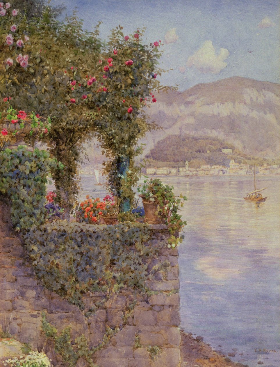 Bellagio fra Tremezzo av Ernest Arthur Rowe