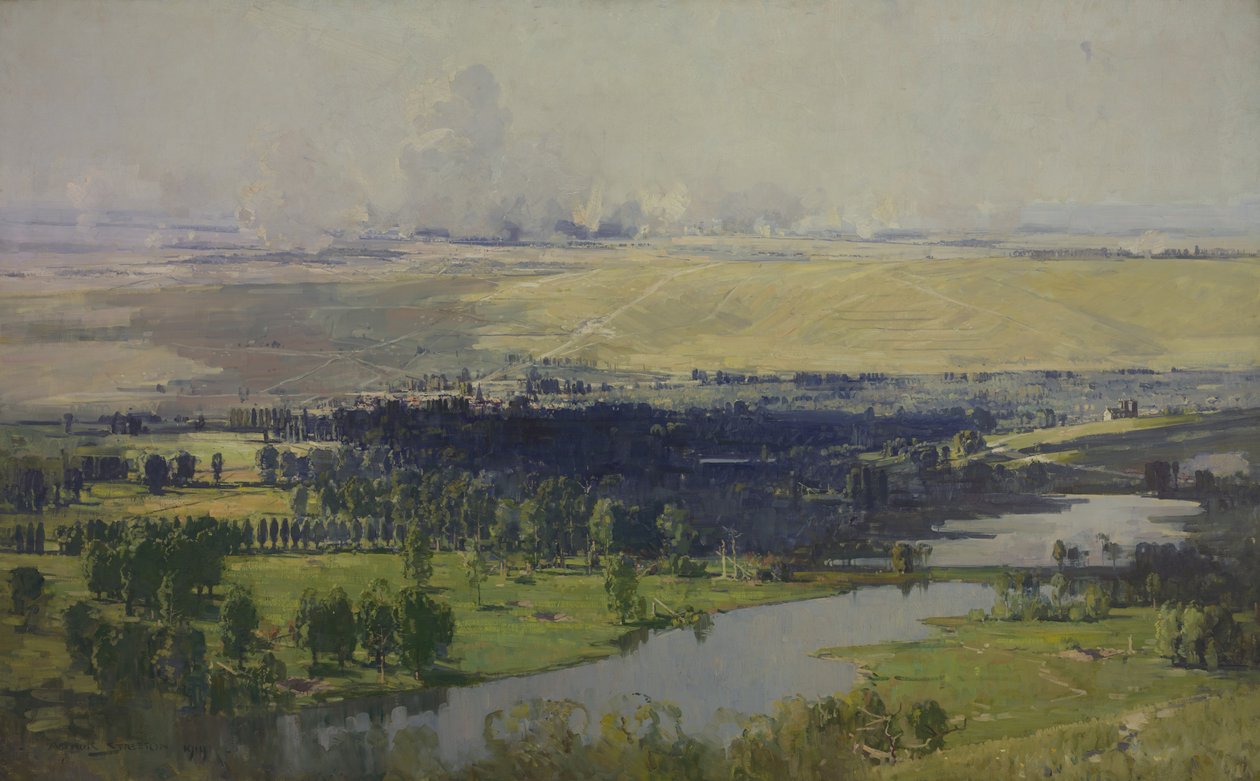 Somme-dalen nær Corbie, 1919 av Arthur Streeton