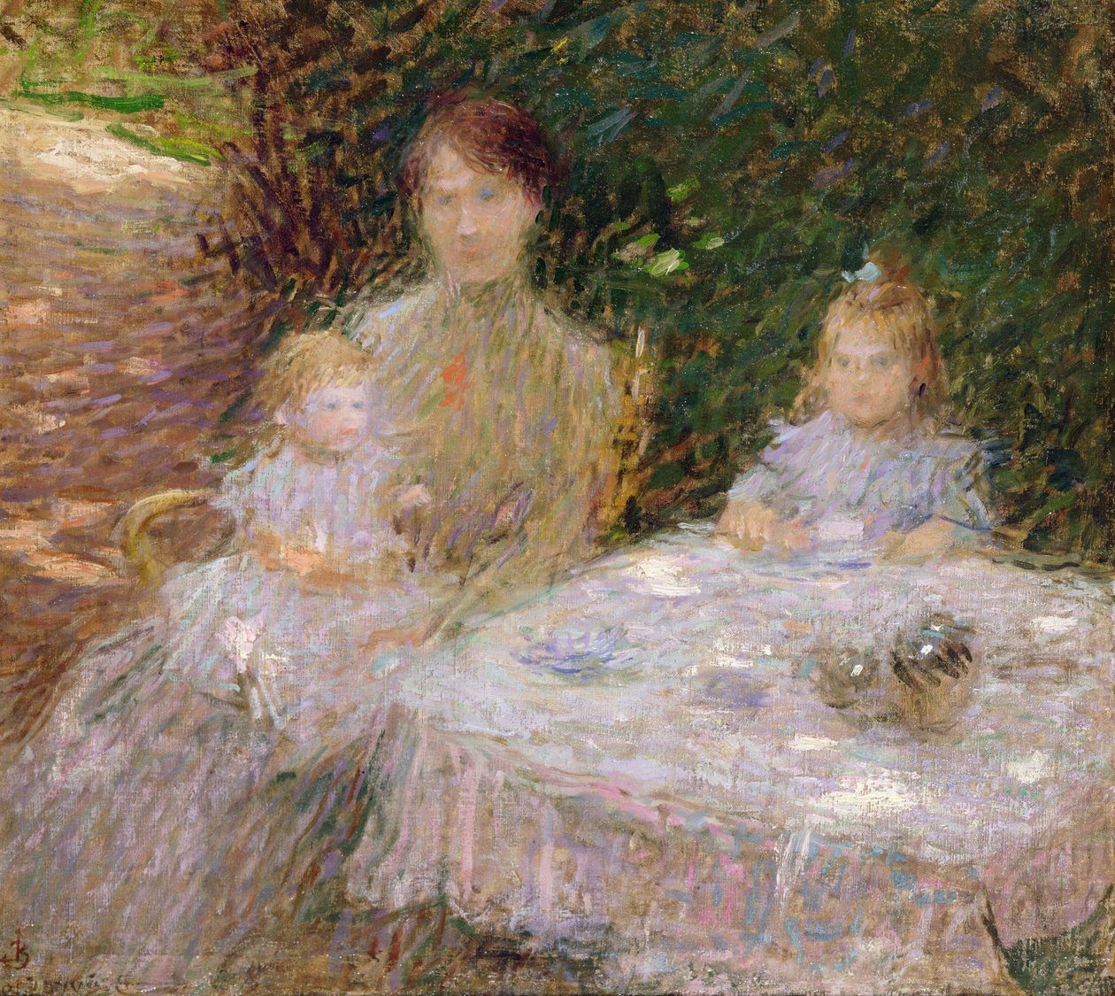 Kunstnerens familie i hagen av Ernest Joseph Laurent