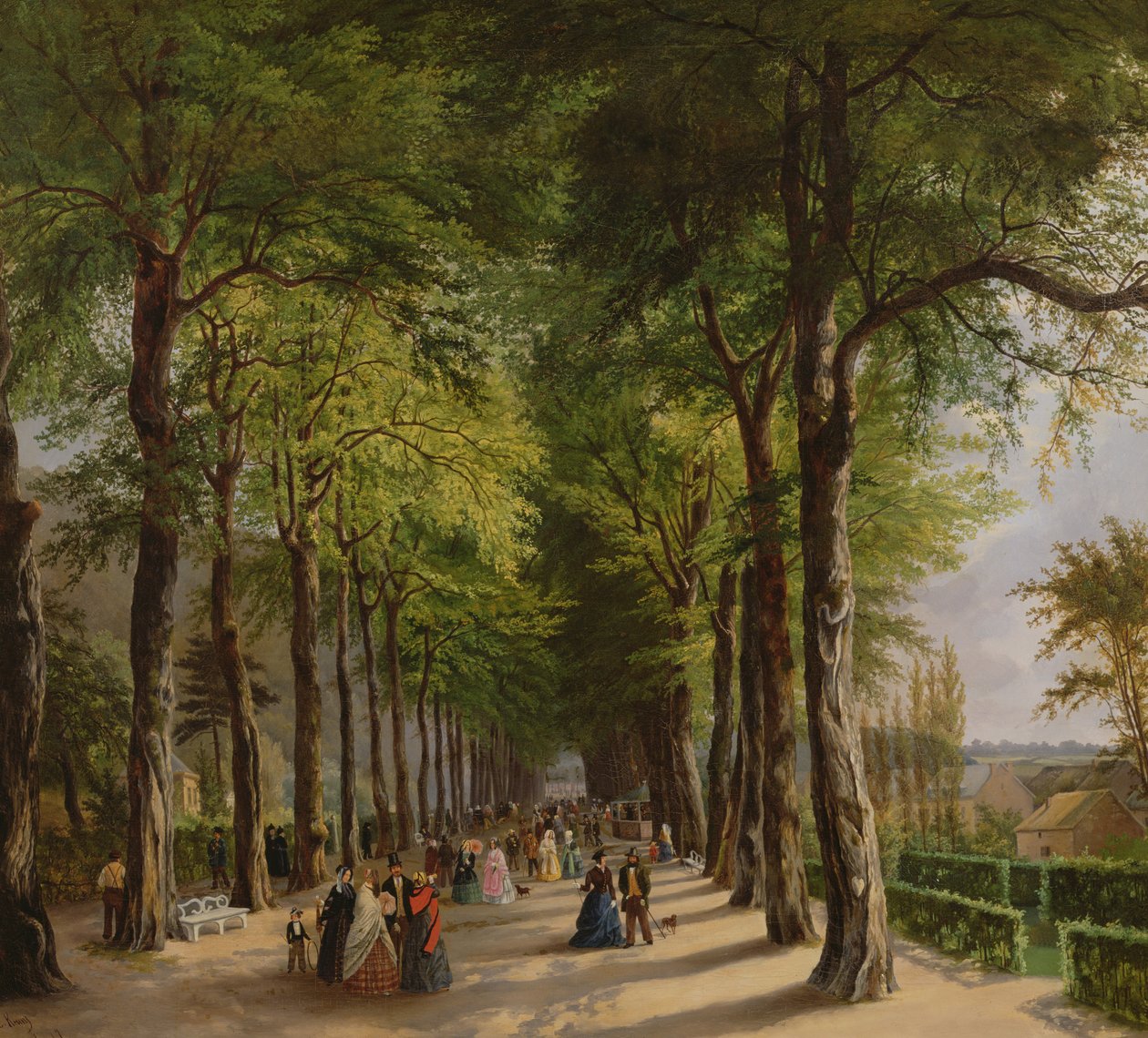 Promenaden ved Spa i Belgia, 1847 av Ernest Krins