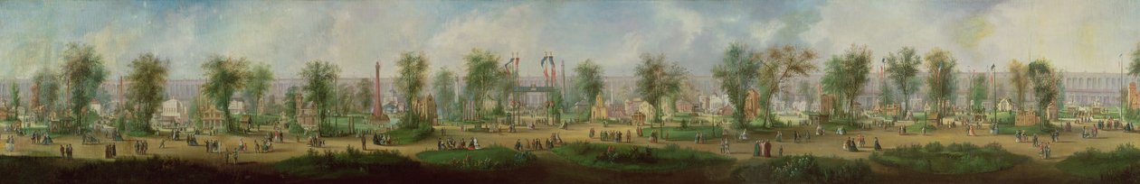 Panoramautsikt over utstillingen fra 1855 av Ernest Lami de Nozan