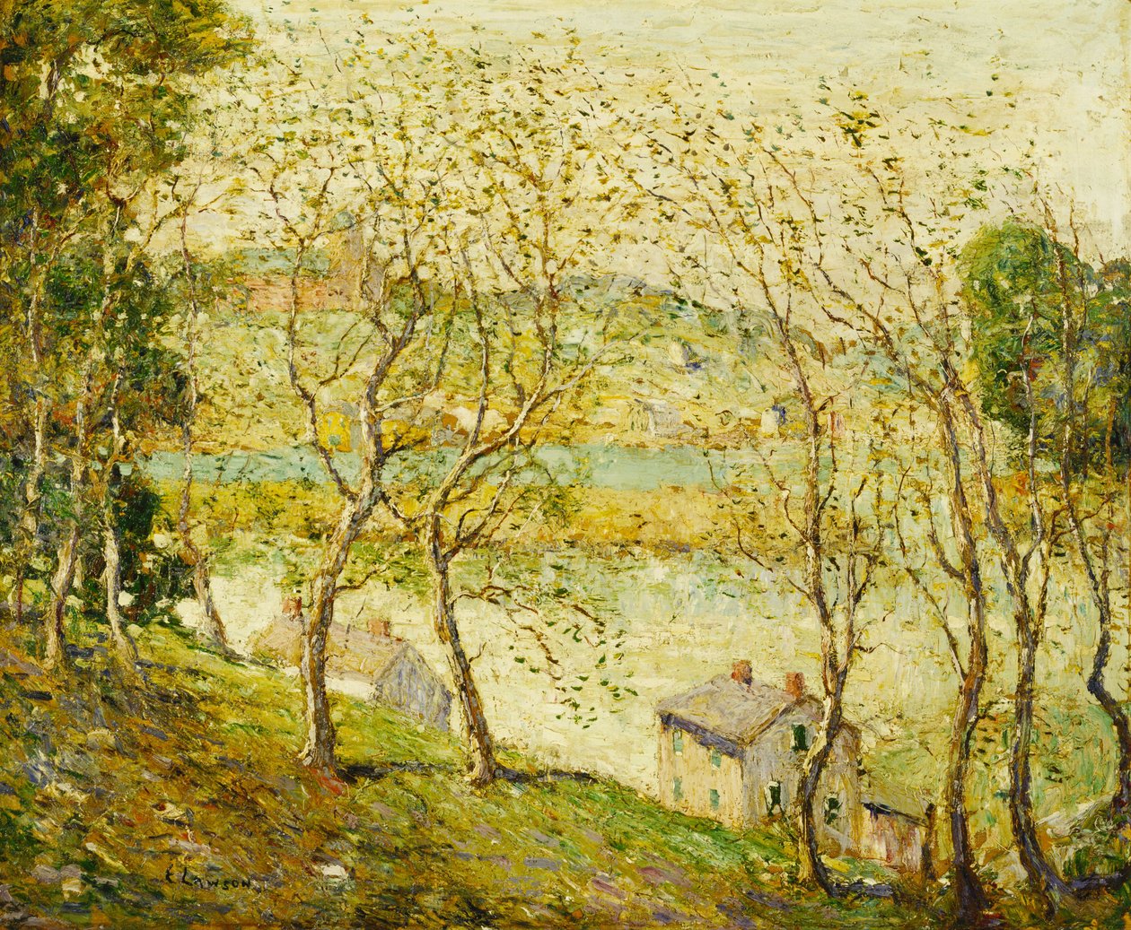 Vår, Harlem River av Ernest Lawson