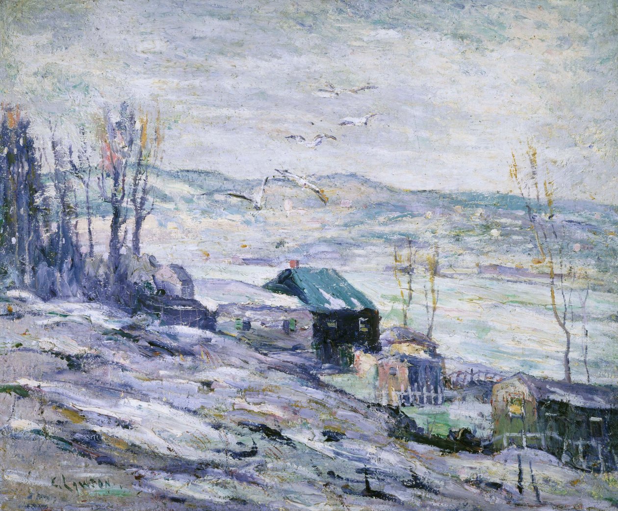 Windy Day, Bronx River av Ernest Lawson