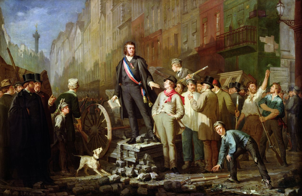 Alphonse Baudin på barrikaden til Faubourg Saint-Antoine, 3. desember 1851 av Ernest Louis Pichio