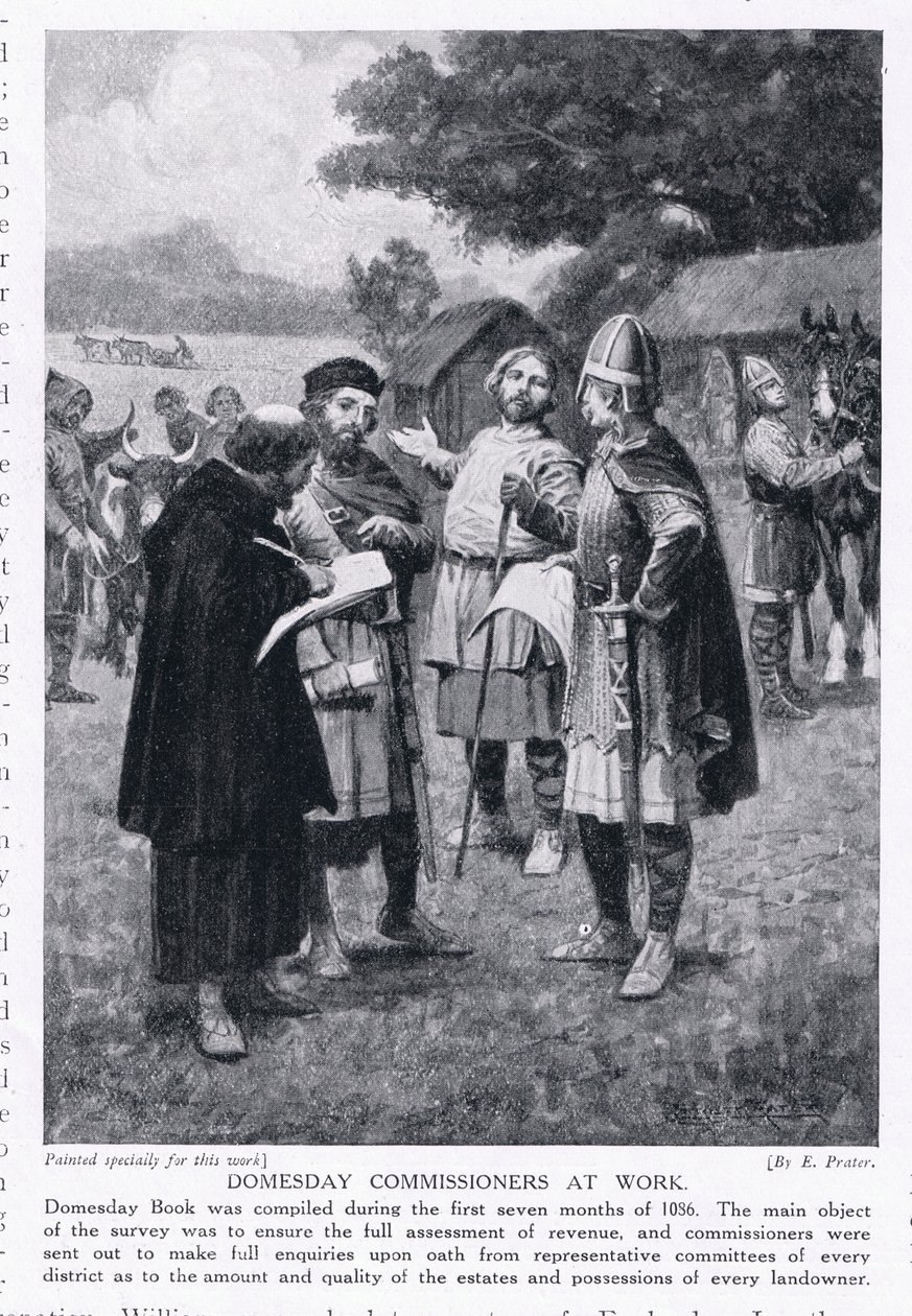 Domeday-kommissærer på jobb AD1086, 1920-tallet av Ernest Prater