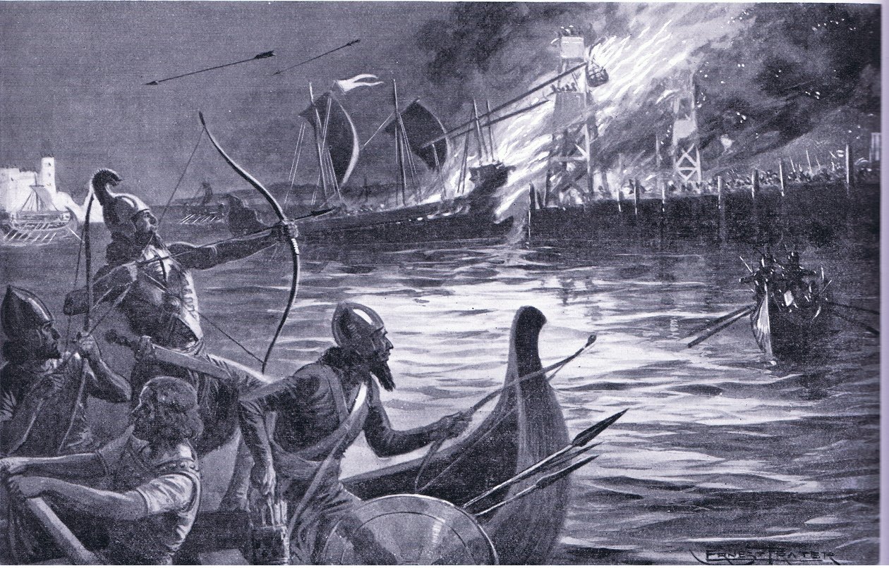 Siege of Tyre av Alexander den store av Ernest Prater