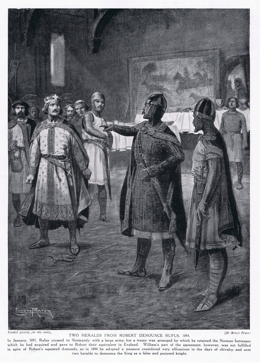 To herolder fra Robert fordømmer Rufus AD1094, 1920-tallet av Ernest Prater