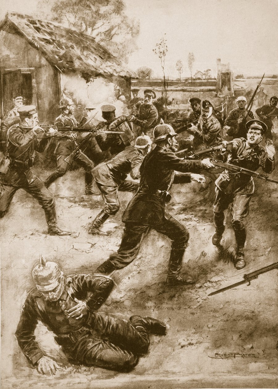 Sårede soldater anklager den tyskergalante gjerningen til Yorkshire lett infanteri, 1914-19 av Ernest Prater