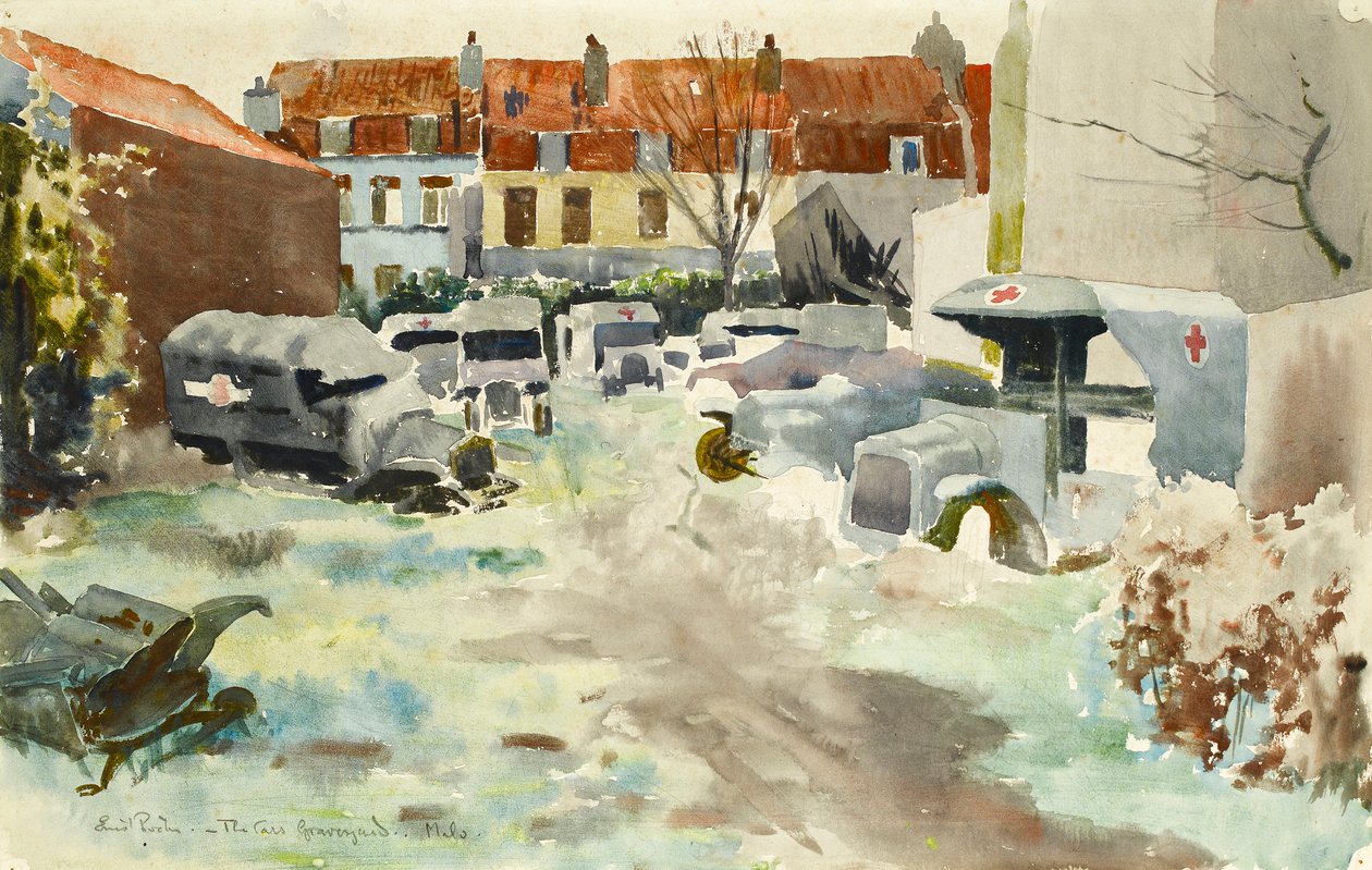 The Cars Graveyard, Malo, ca. 1919 av Ernest Procter