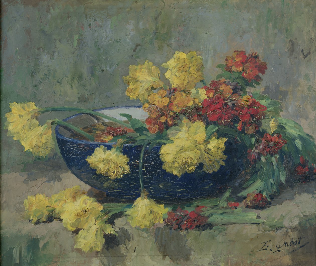 Jonquils og Wallflowers av Ernest Quost