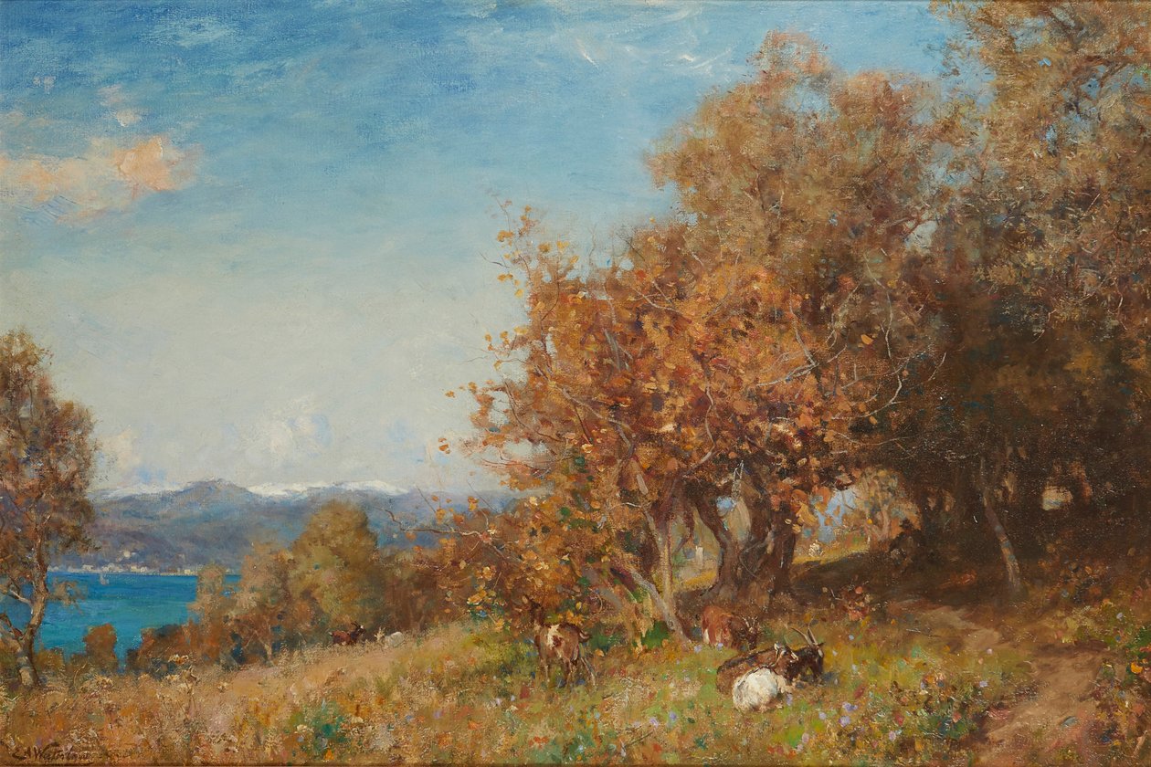Tidlig vårs Riviera (olje på lerret) av Ernest Albert Waterlow