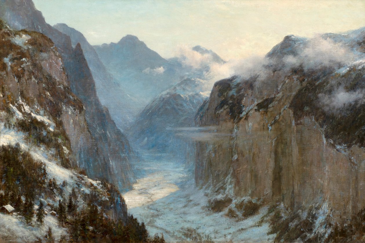 «I hans hånd er jordens dyp» (olje på lerret) av Ernest Albert Waterlow