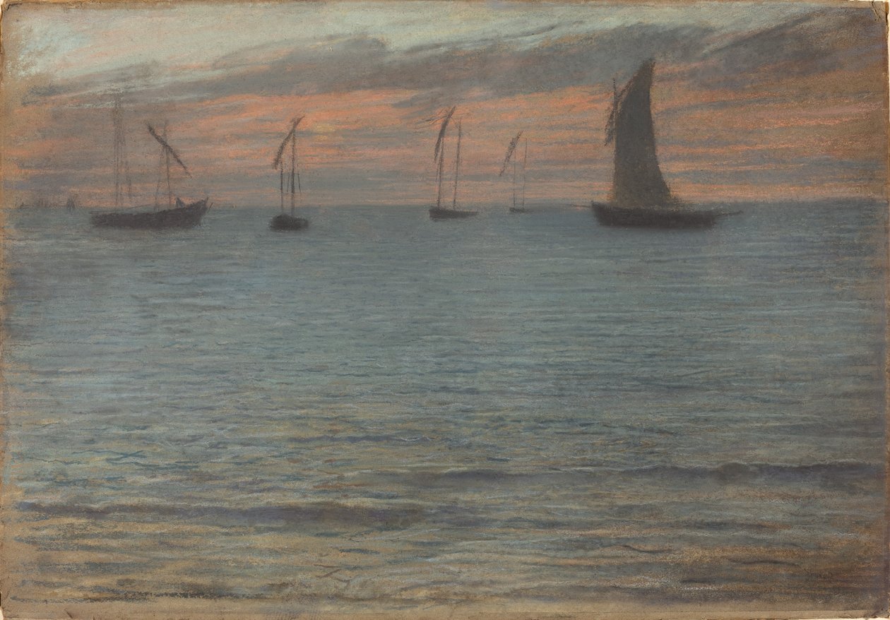 Et havlandskap ved solnedgang av Ernest Ange Duez