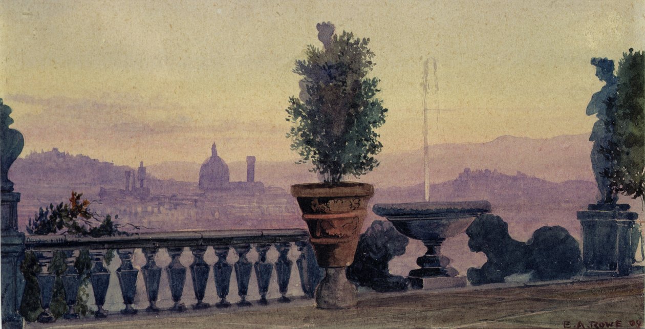 En utsikt over Firenze fra de omkringliggende åsene, 1904 av Ernest Arthur Rowe