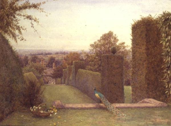 Abberton Church fra Rous Lench Court av Ernest Arthur Rowe