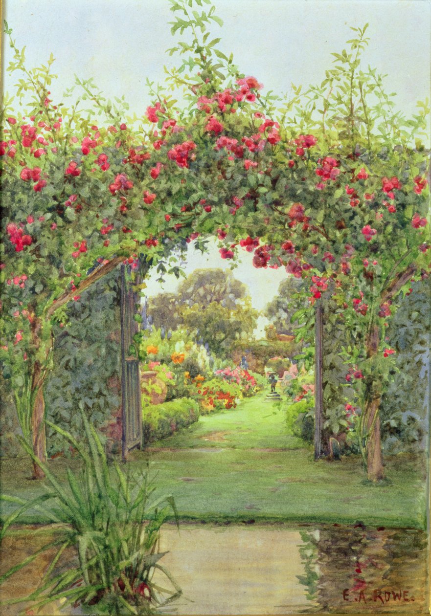 Crimson Rambler, Harleyford Manor, Marlow av Ernest Arthur Rowe