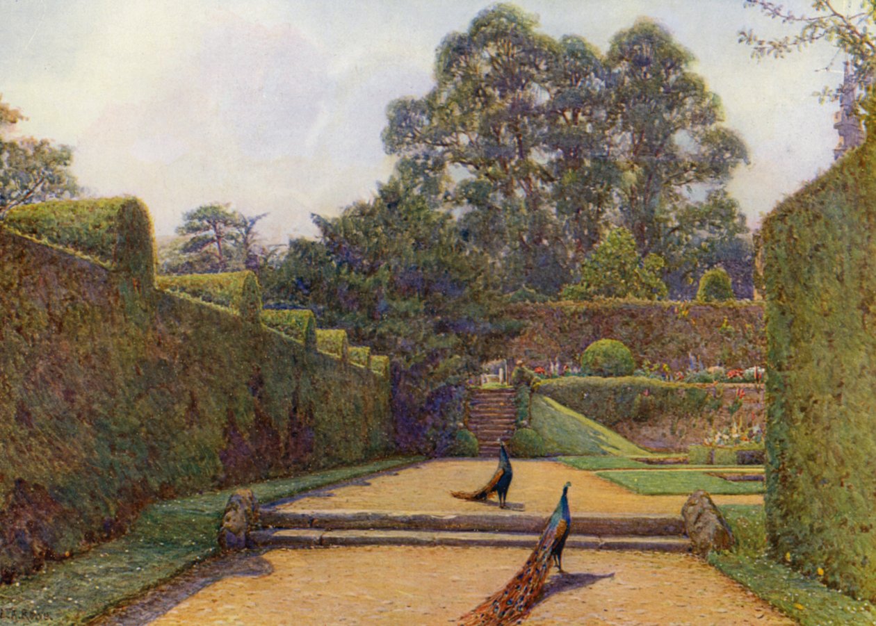 Penshurst Place, Kent (fargelitografi) av Ernest Arthur Rowe