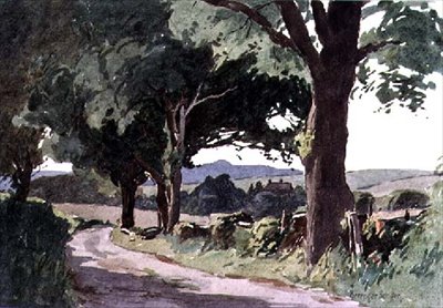 Scene nær Pulborough, West Sussex av Ernest Benger or Berenger
