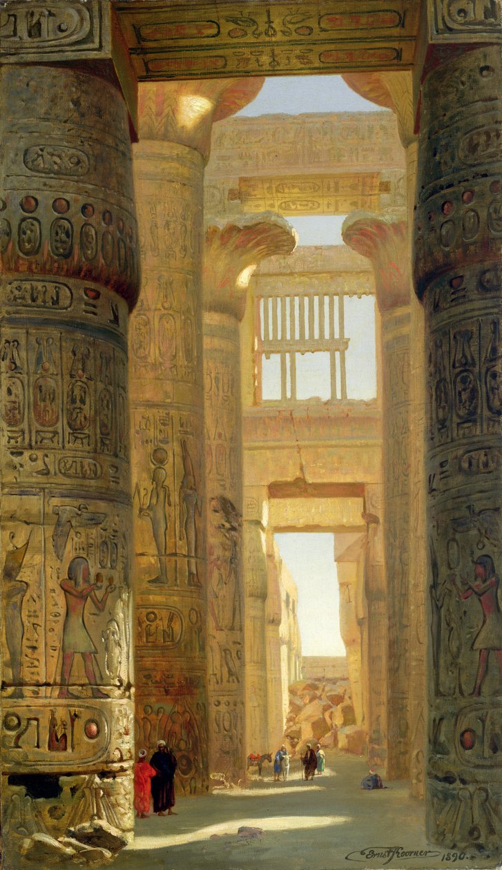 Karnak-tempelet, The Great Hypostyle Hall, 1890 av Ernest Carl Eugen Koerner