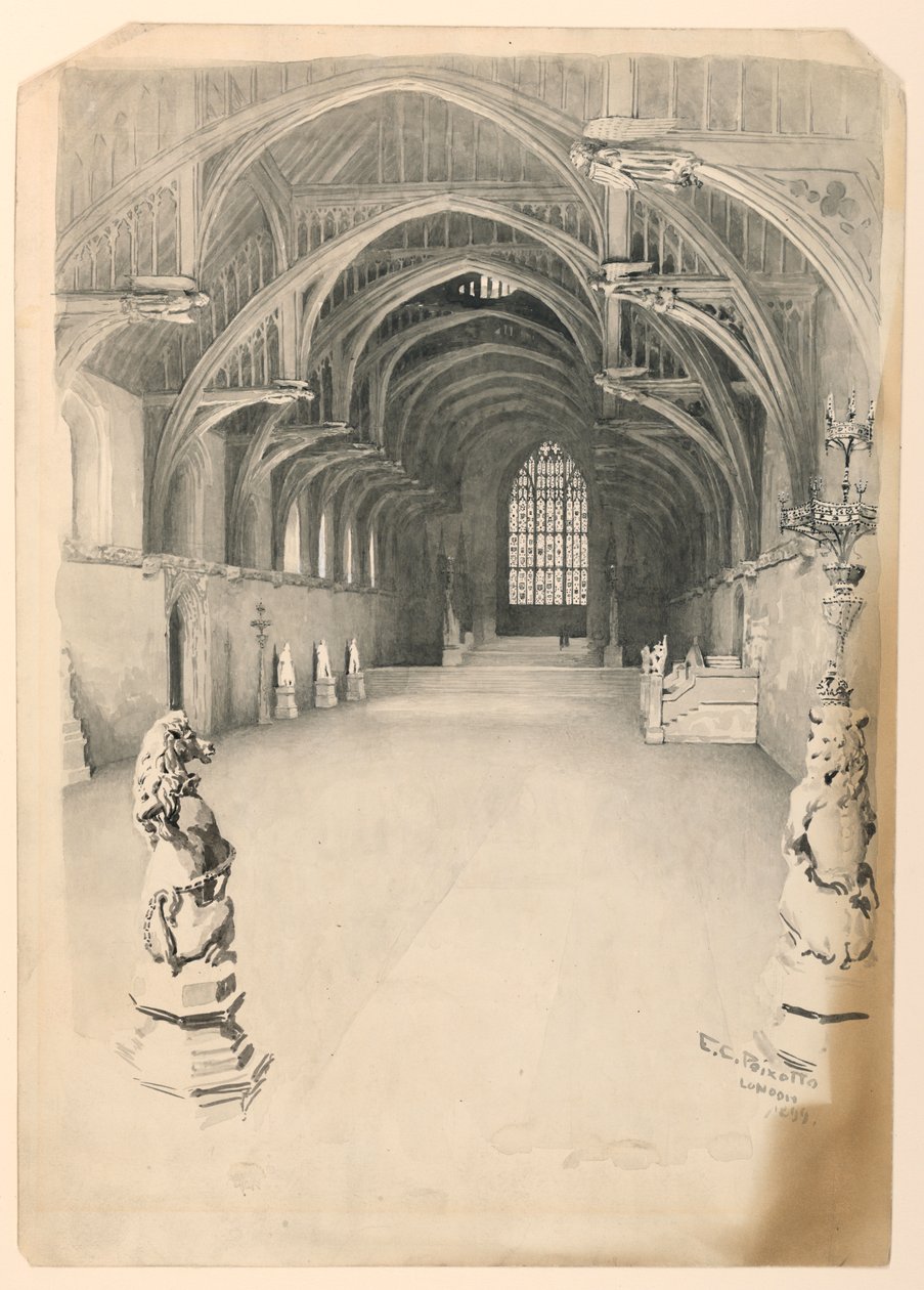 Interiøret i Westminster Hall av Ernest Clifford Peixotto