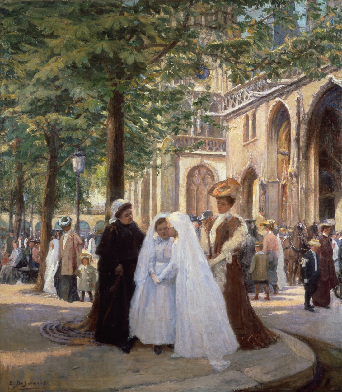 Den første nattverden (olje på lerret) av Ernest Desurmont