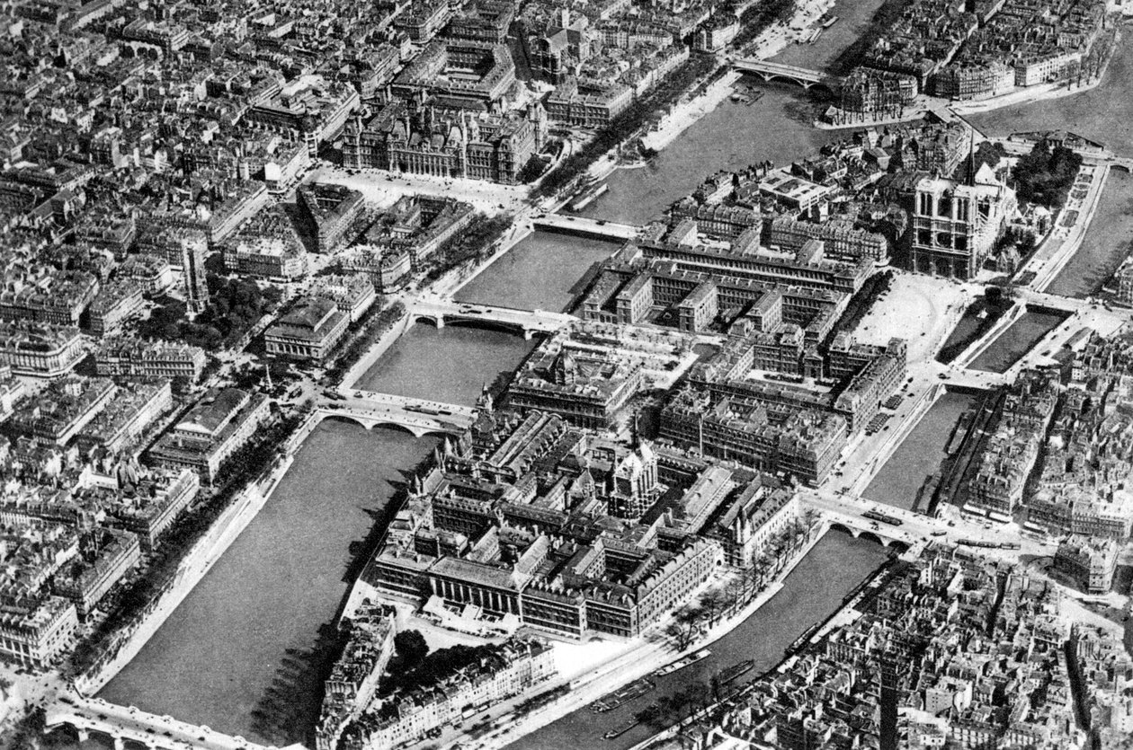 Generell utsikt over Isle de la Cite, Paris, 1931 av Ernest Flammarion