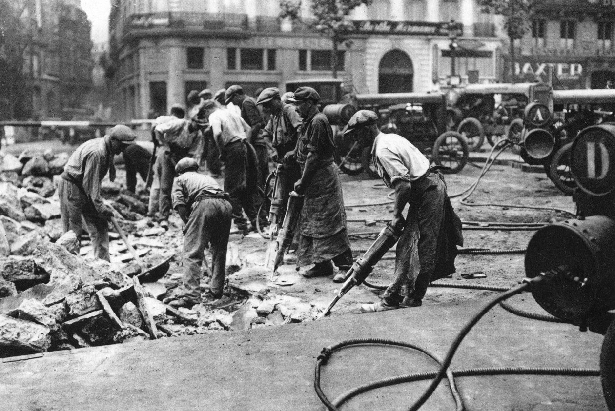 Fornyelse av veiene på Grands Boulevards, Paris, 1931. av Ernest Flammarion