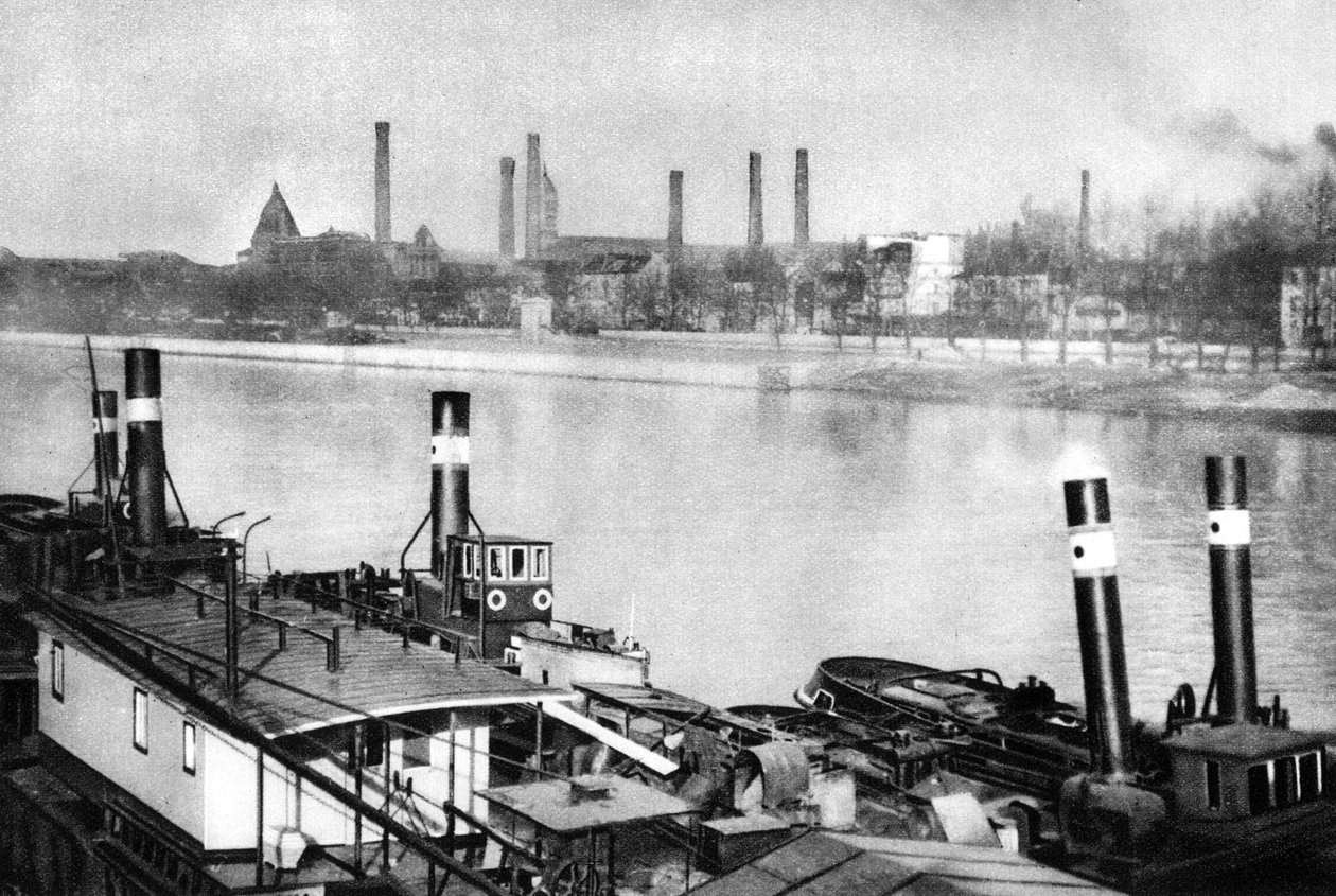 Seinen og kaiene ved Bercy, Paris, 1931. av Ernest Flammarion