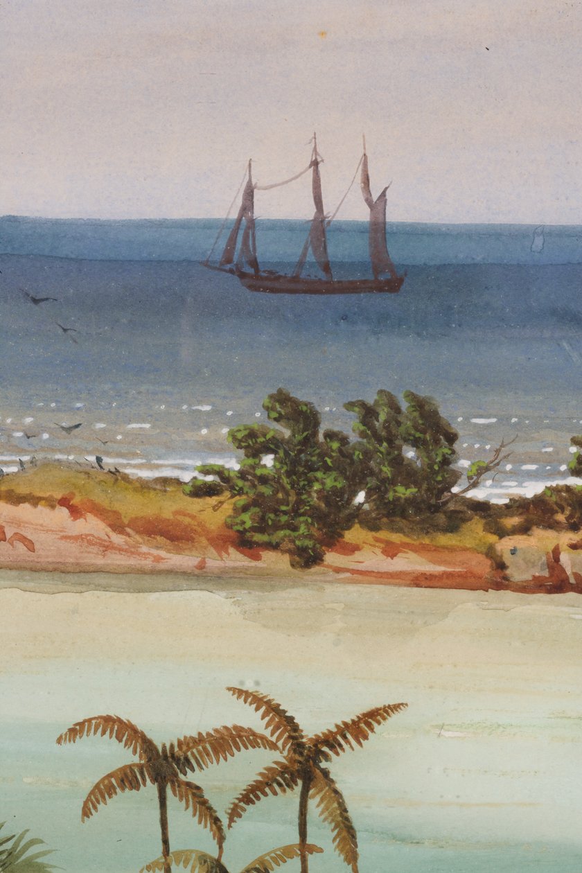 Detalj av Triptych of an Atoll, 1871 wc på papir av Ernest Henry Griset