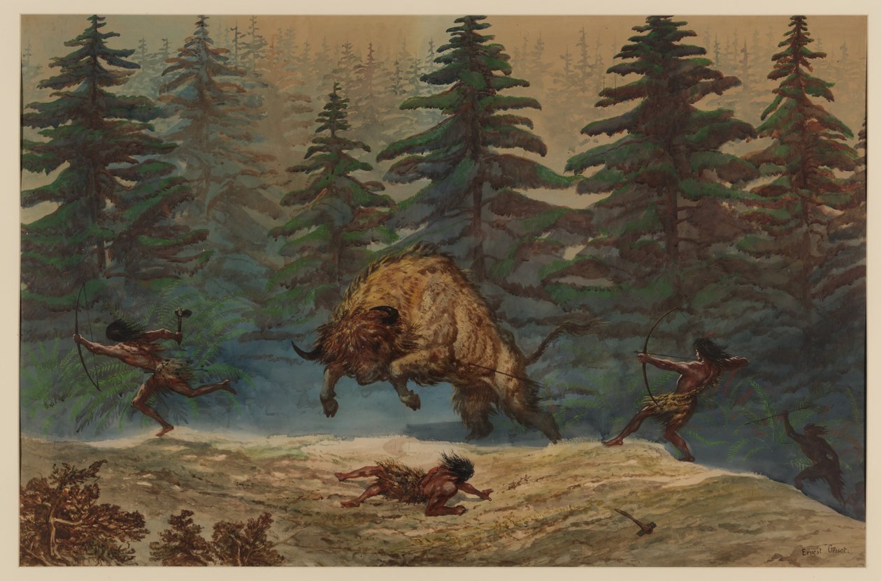 Jakt på en bison, 1871 av Ernest Henry Griset