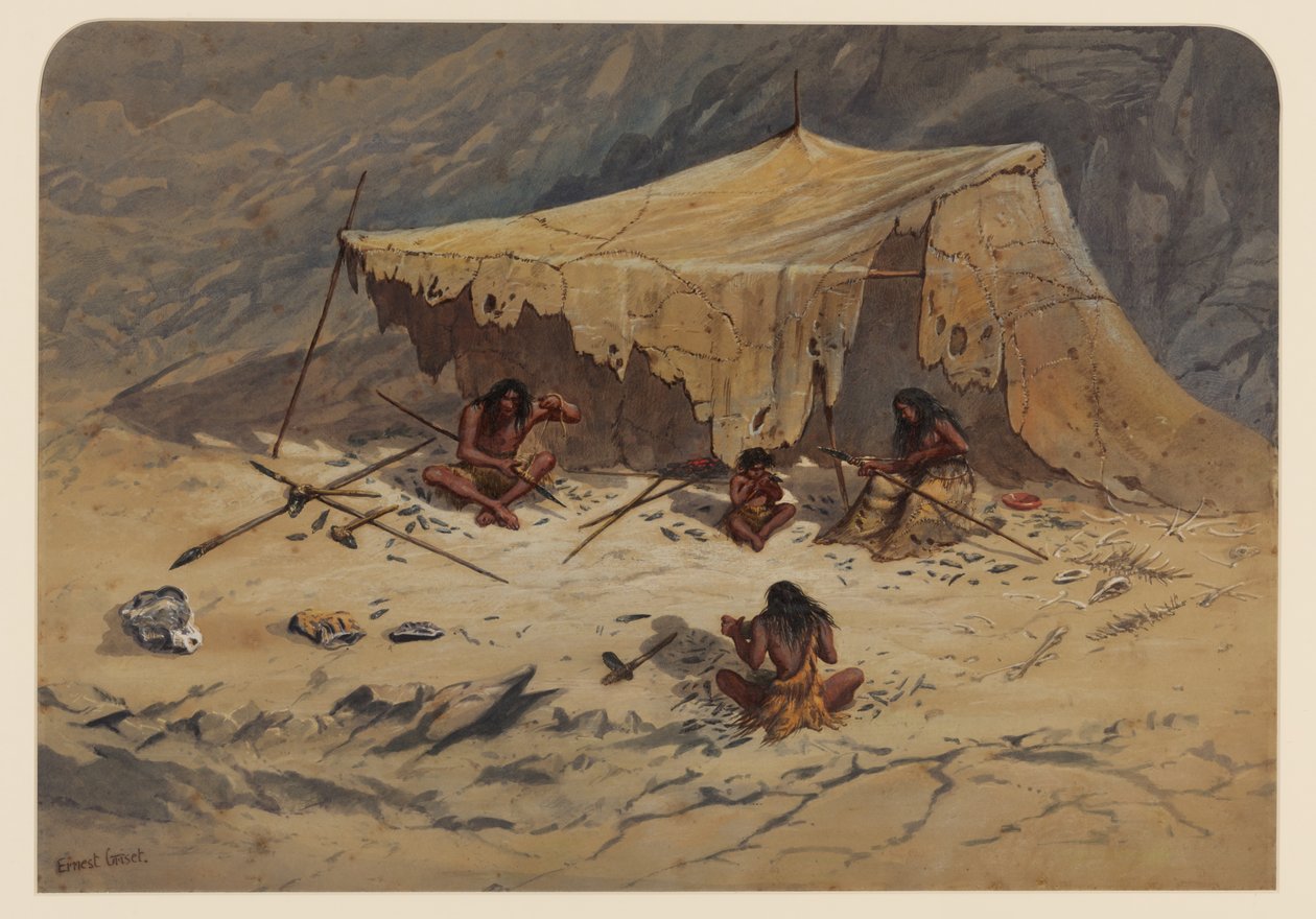 Forhistorisk leir, 1871 av Ernest Henry Griset