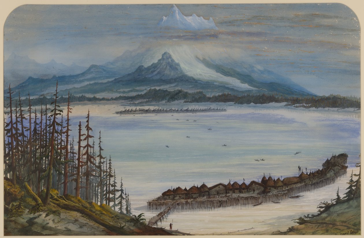 Forhistorisk landskap, 1871 av Ernest Henry Griset