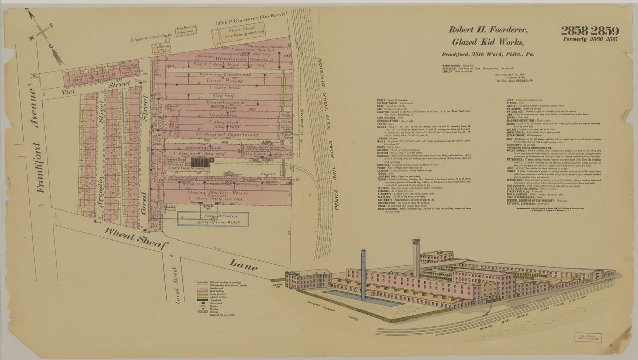 Frankford Ave. og Wheatsheaf Lane, Hexamer General Surveys, 1895 av Ernest Hexamer