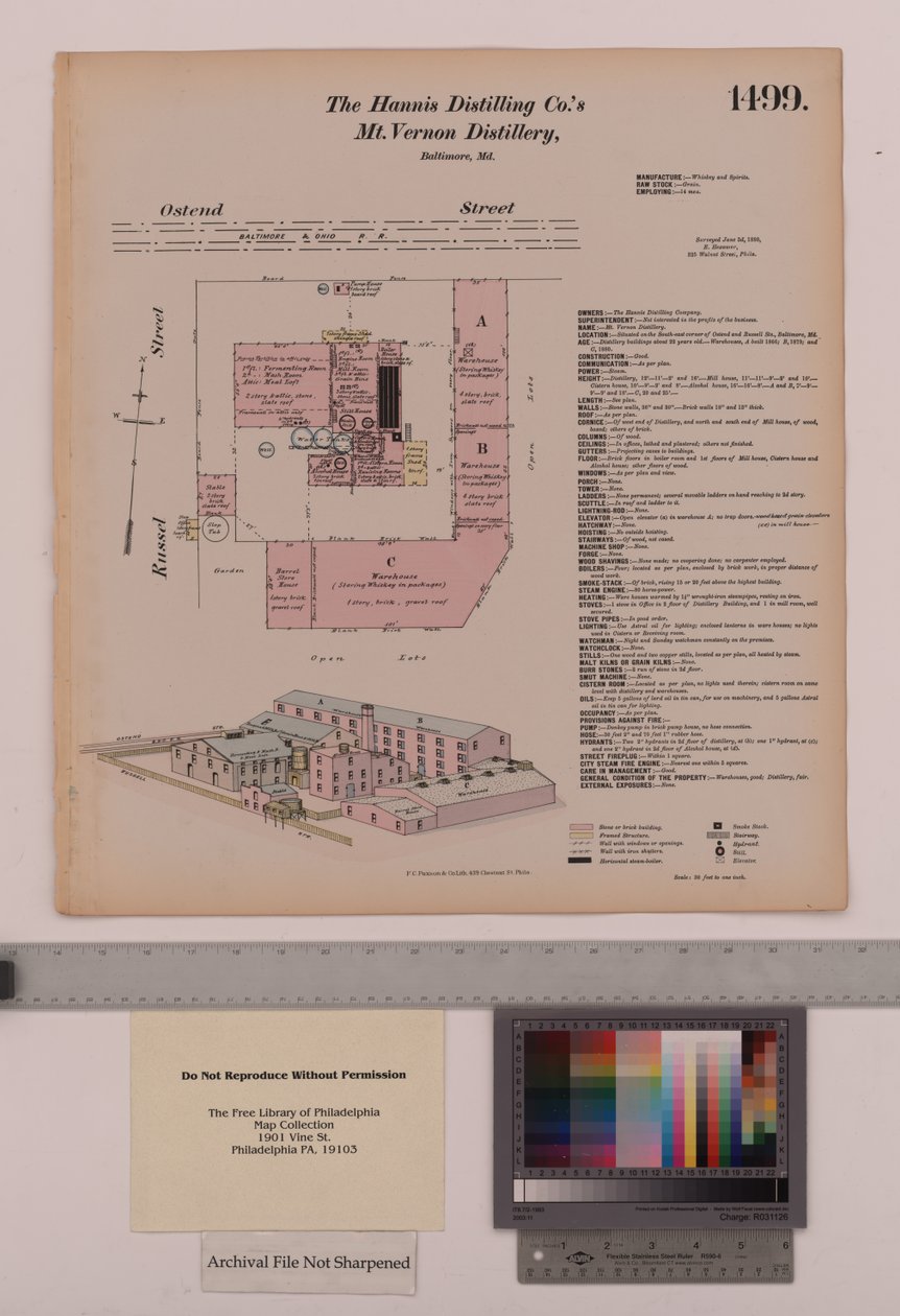 Hannis Distilling Co.s Mount Vernon Distillery, Maryland, Hexamer General Surveys, 1880 av Ernest Hexamer