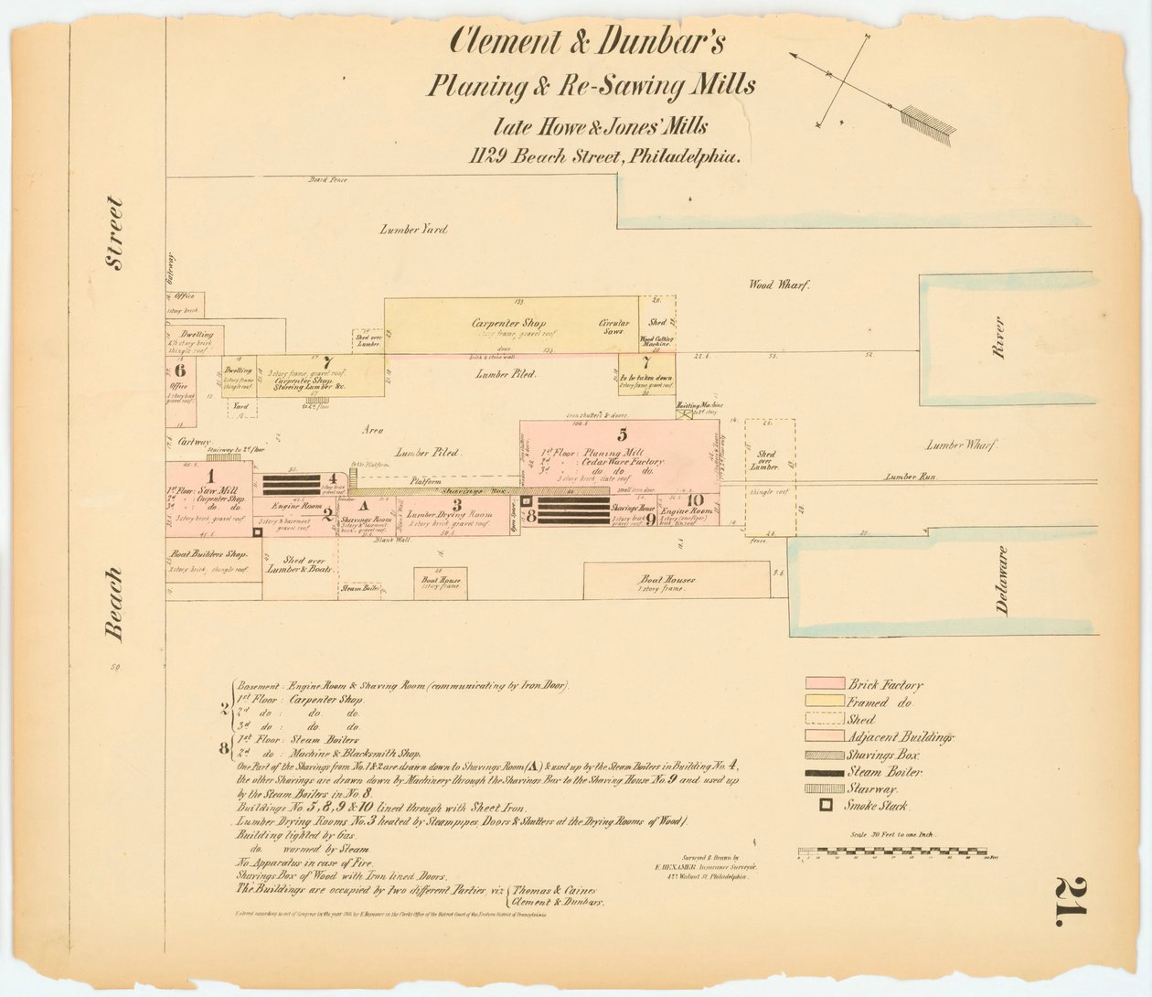 Hexamer General Survey; bind 1, plate 21, 1866 (håndkolorert gravering) av Ernest Hexamer
