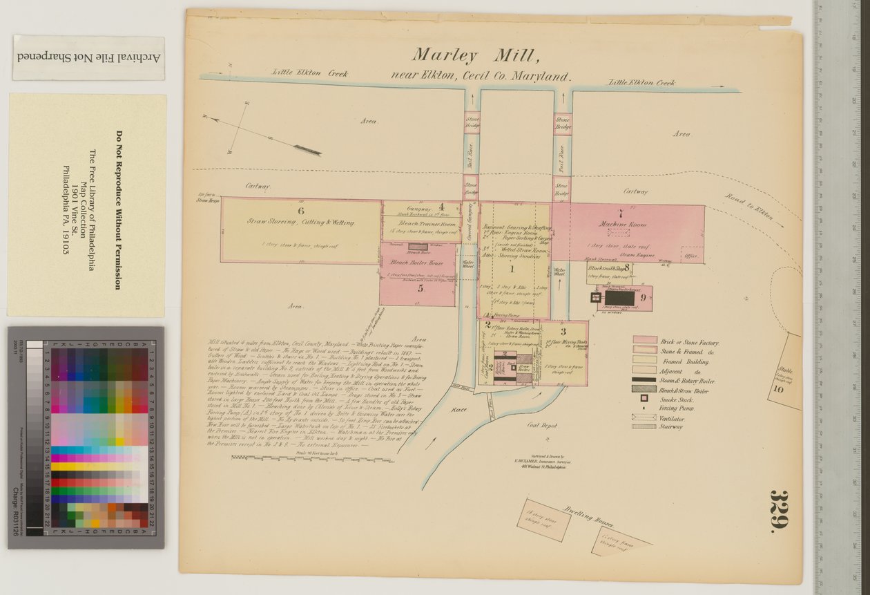 Marley Mill, Little Elkton Creek, Maryland, Hexamer General Surveys, 1867 av Ernest Hexamer
