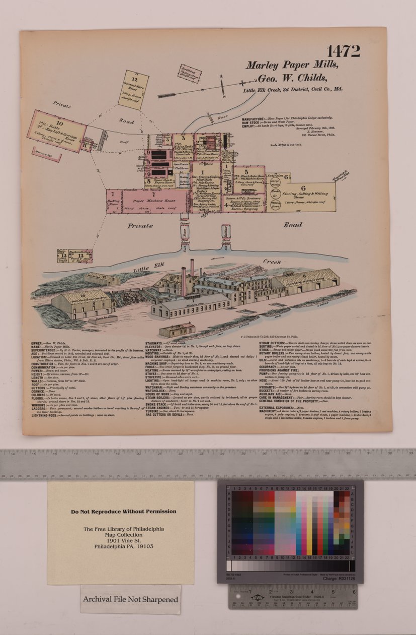 Marley Paper Mills, Maryland, Hexamer General Surveys, 1880 av Ernest Hexamer