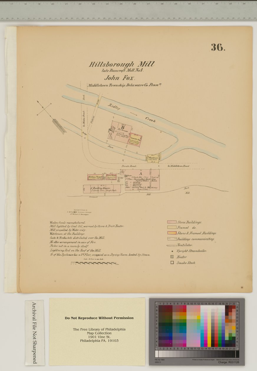 Plan for Hillsborough Mill, Middletown Township, Delware, illustrasjon fra 