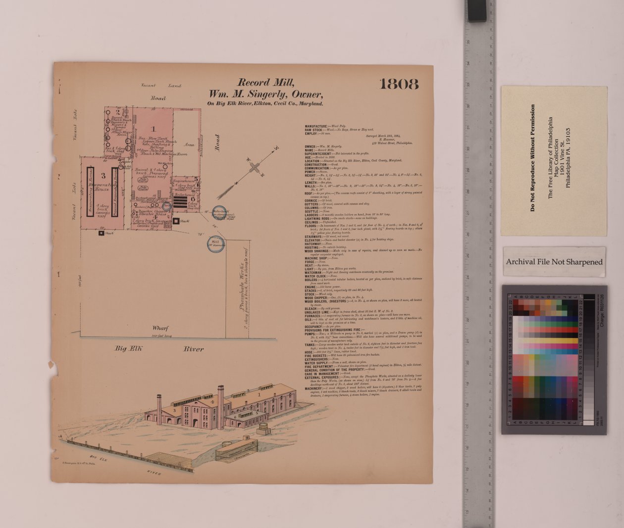 Record Mill, Elkton, Maryland, Hexamer General Surveys, 1884 av Ernest Hexamer