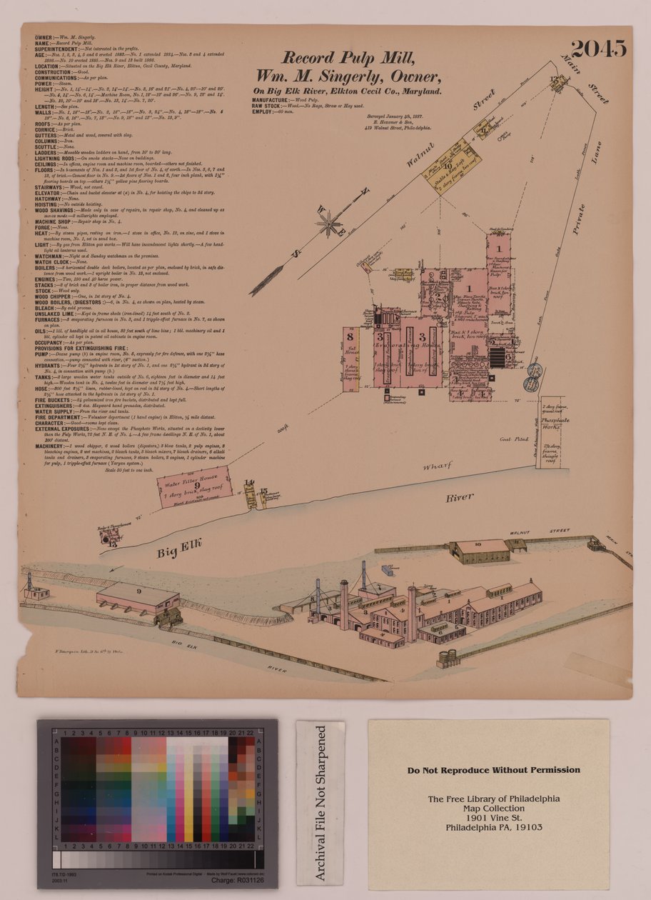 Record Pulp Mill, Elkton, Maryland, Hexamer General Surveys, 1808 av Ernest Hexamer