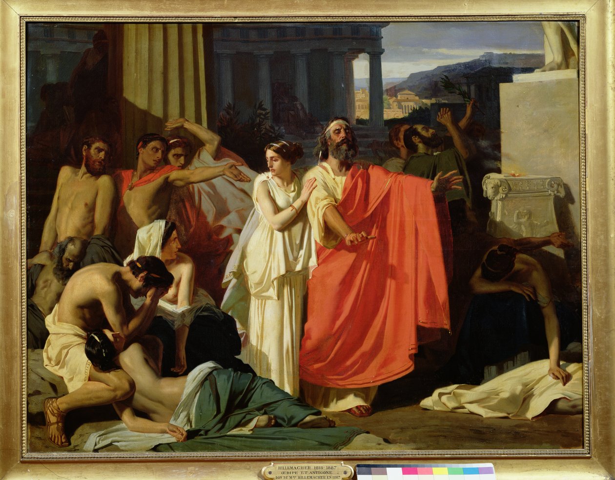 Ødipus og Antigone ble eksilert til Theben, 1843 av Ernest Hillemacher