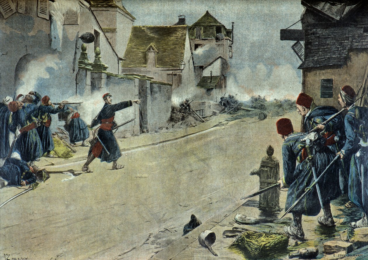 Paul Deroulede i slaget ved Montbeliard (gravering) av Ernest Jean Delahaye