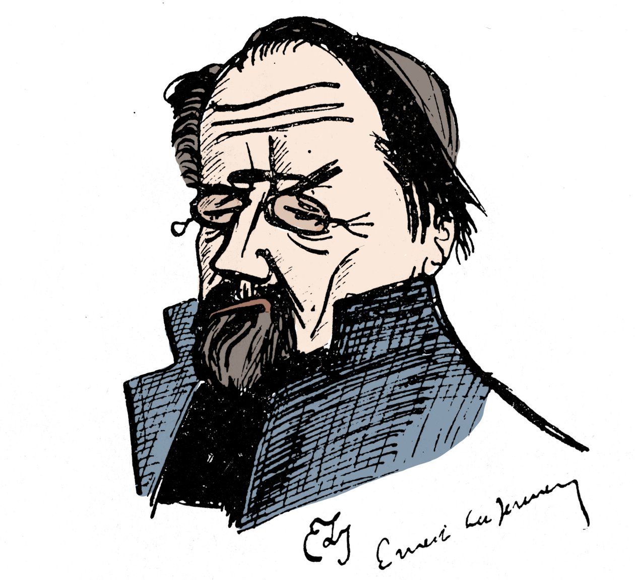 Portrett av Emile Zola (1840-1902) av Ernest La Jeunesse (1874-1917). av Ernest La Jeunesse