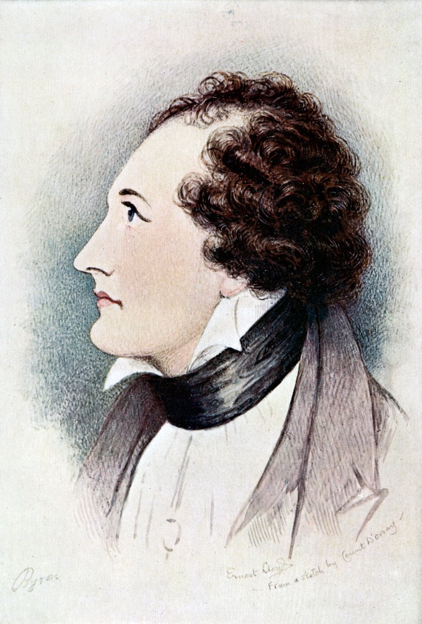 Lord Byron, anglo-skotsk poet, tidlig på 1800-tallet av Ernest Lloyd