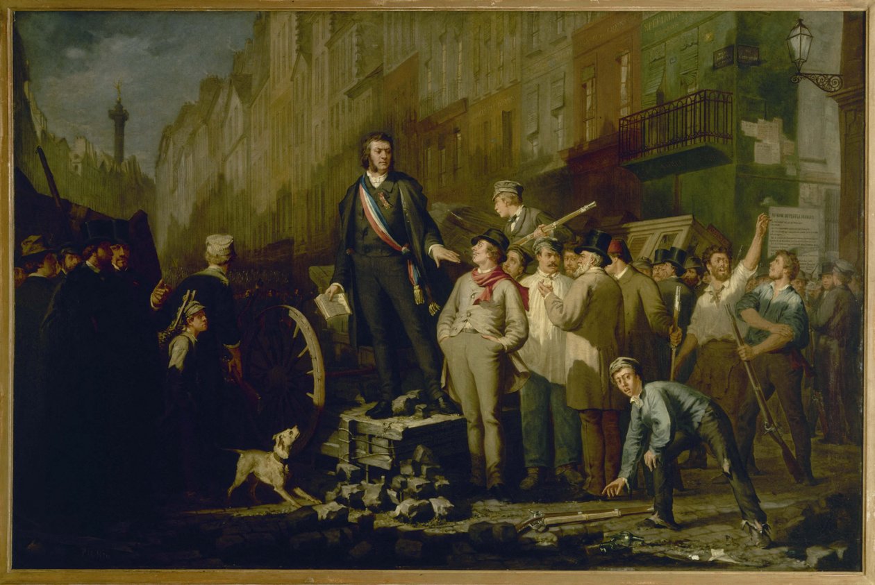 Alphonse Baudin (1811-1851) på Faubourg Saint-Antoine-barrikaden, 3. desember av Ernest Louis Pichio