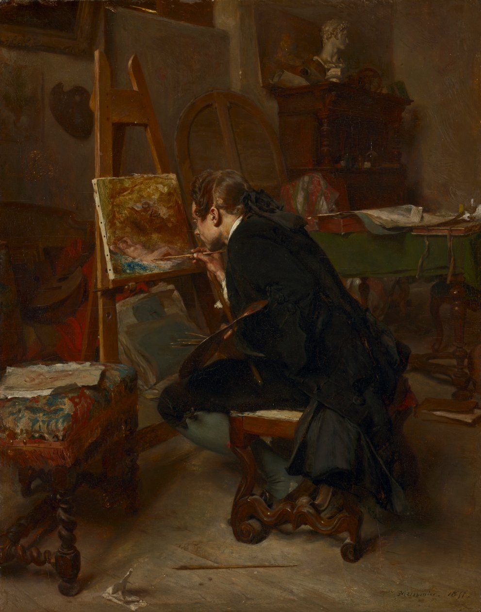 En maler, 1855. av Jean Louis Ernest Meissonier